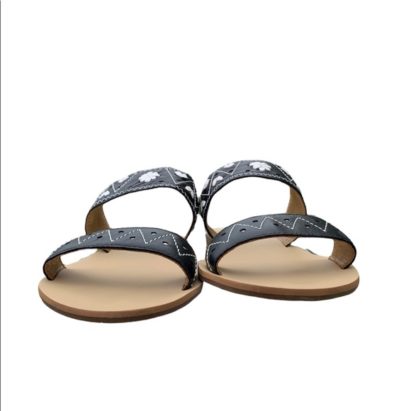 Jack Rogers Adair Black/White Sandals Size 8.5 - Picture 4 of 13
